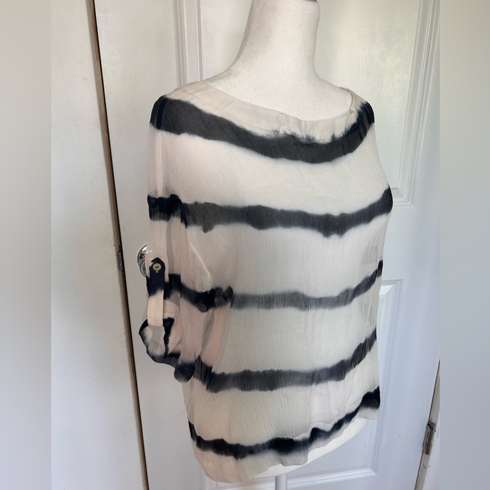 Burning torch sheer silk tie dye blouse